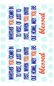 blessed outlined 5x7